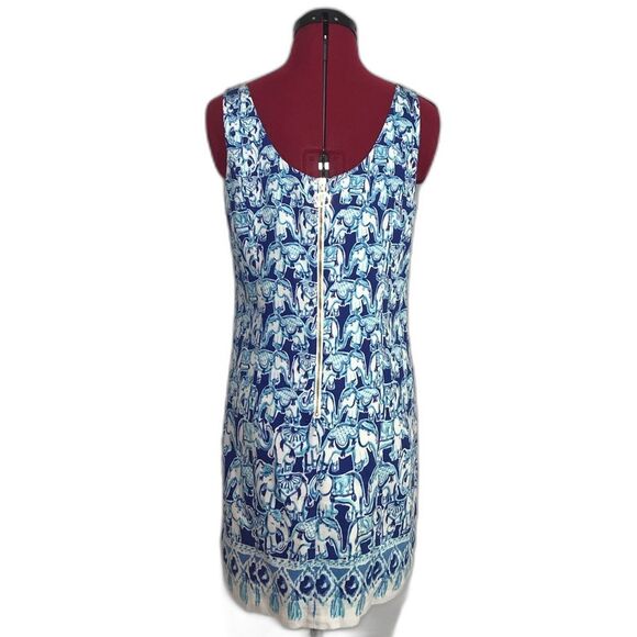 Lilly Pulitzer Cathy Shift Dress Women's Size 4 Bomber Blue Get Trunky - Picture 12 of 15